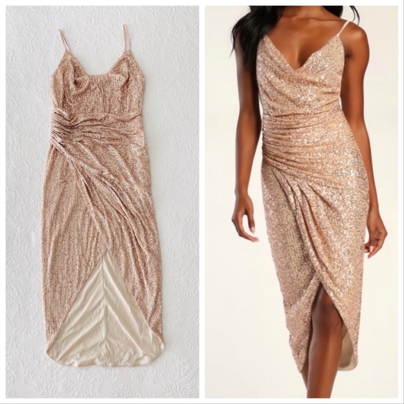 green emerald velvet dress Mariposa Plunge Cowl Neck Floor Length Dress in Ivory